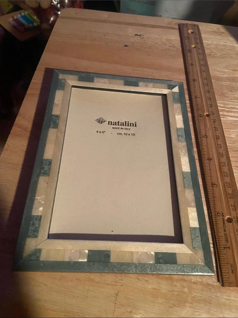 Natalini Mother of Pearl Inlay Frame - Teal & Cream